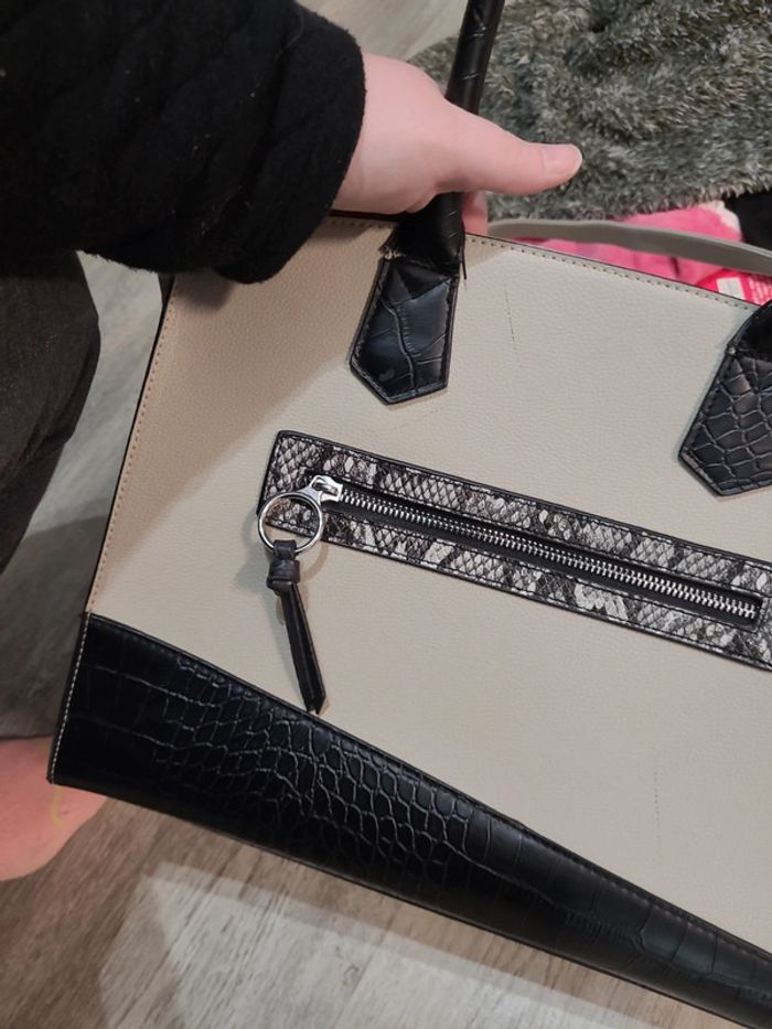 Sac à main noir et gris python - photo numéro 8