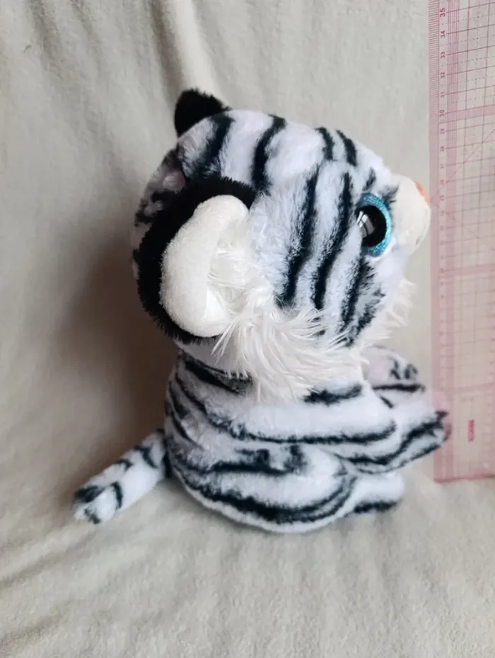 Peluche tigre blanc 33 cm - photo numéro 4