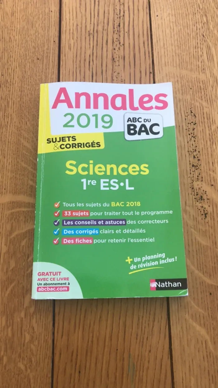 annales sciences de 1ère