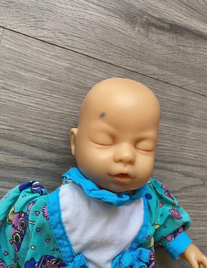 Bébé poupon poupée bleu vert - photo numéro 2