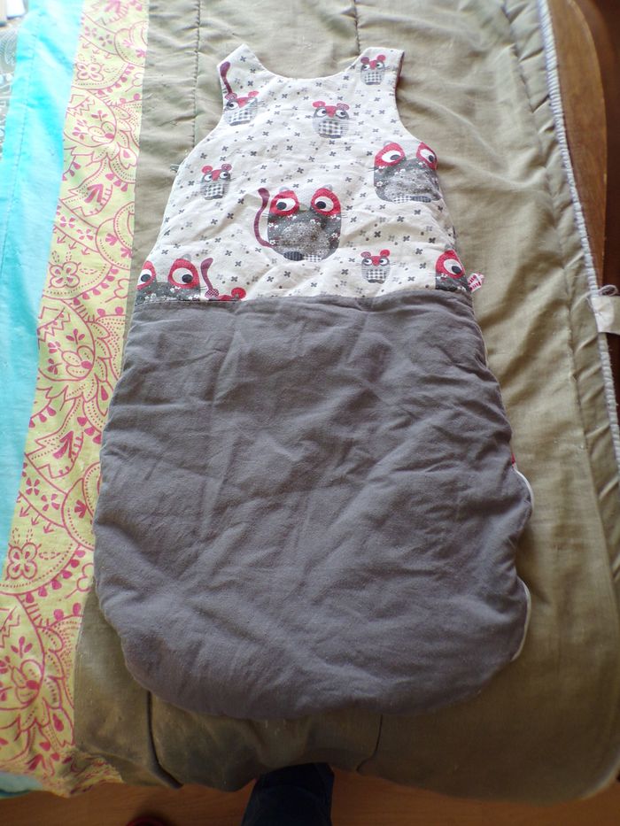 Turbulette rouge grise faite main - photo numéro 5