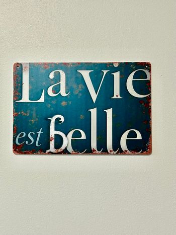 Plaque en métal aspect rouillée rétro La Vie est Belle/ décoration/ magasin/ maison/ jardin/ cadeau
