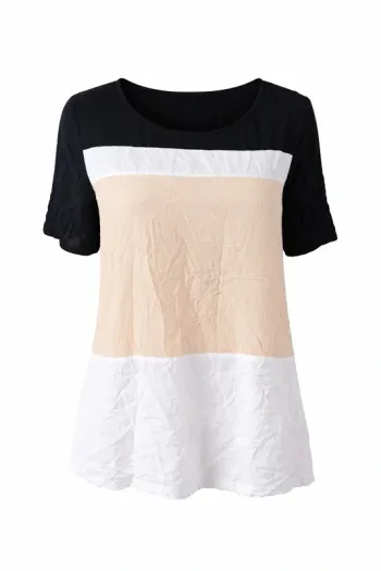 Blouse beige Blanc noir taille 38 femme légère