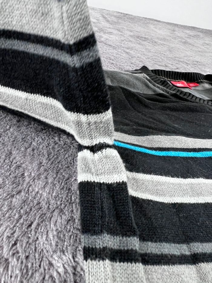 Pull à Rayures Puma Noir et Gris Taille M - photo numéro 11