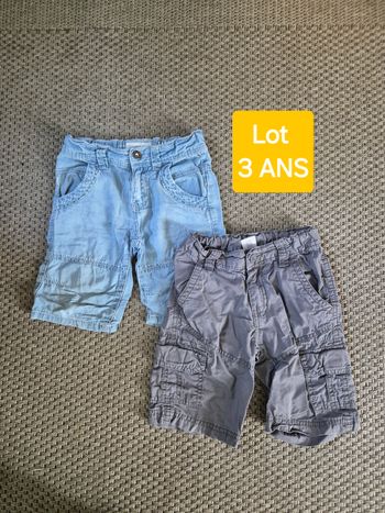 Lot de 2 shorts legers garçons - 3 ans