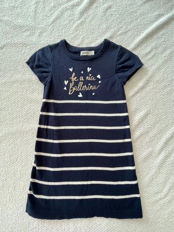 Robe fille bleu marine et blanc Orchestra 8 ans
