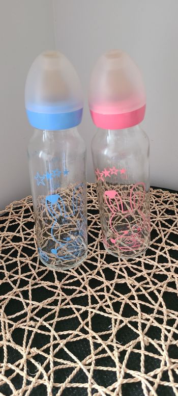 Lot 2 biberons en verre