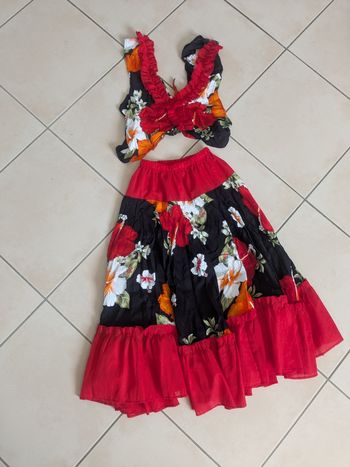 Ensemble fleuri fille tenue de la Réunion 6 ans