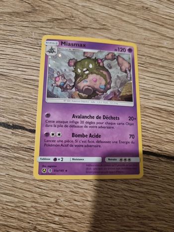 Carte pokémon miasmax holo 51a/145 année 2018
