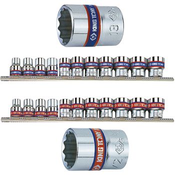 Jeu de 22 douilles 1/4 en 12 pans métrique et en pouces - King tony serie 2011