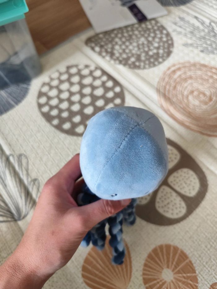 Pieuvre Nattou jamais servie bleu et marine peluche - photo numéro 3