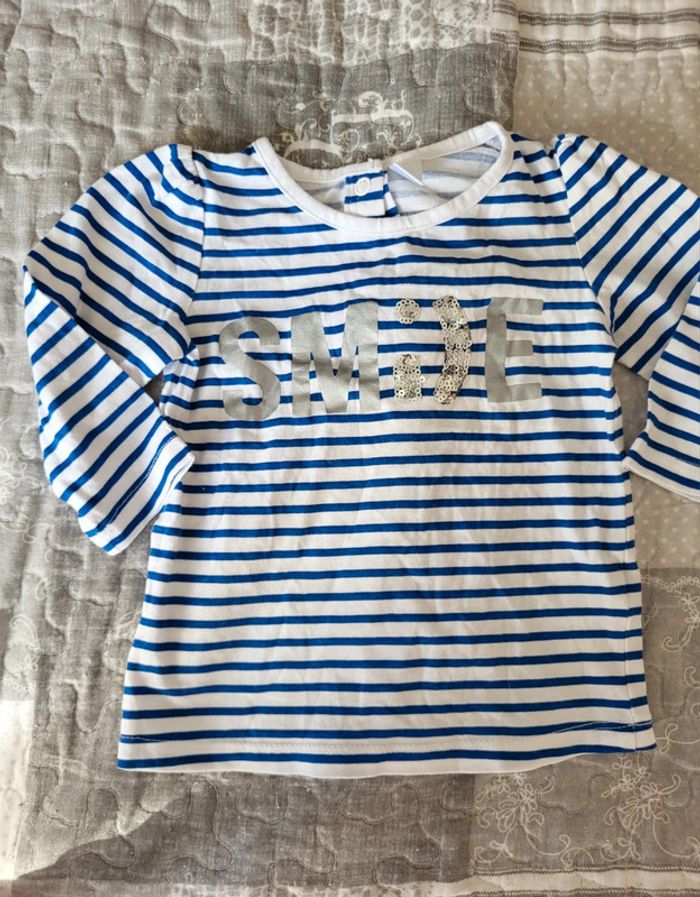 Tee shirt à rayures 12 mois