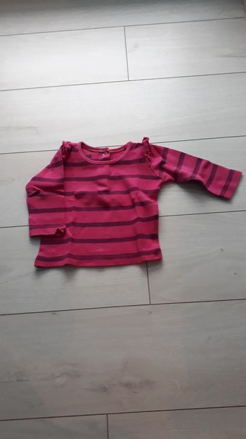 Tee shirt rose rayé