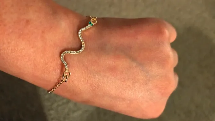 Bracelet forme de serpent doré, femme - photo numéro 4