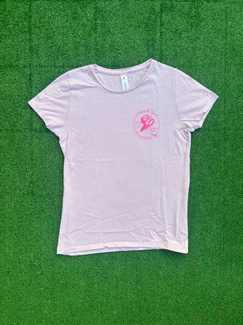 T-shirt rose clair femme S logo « Essence de Femme » 100% coton