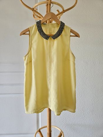 Blouse jaune col chemise taille 38 Pimkie