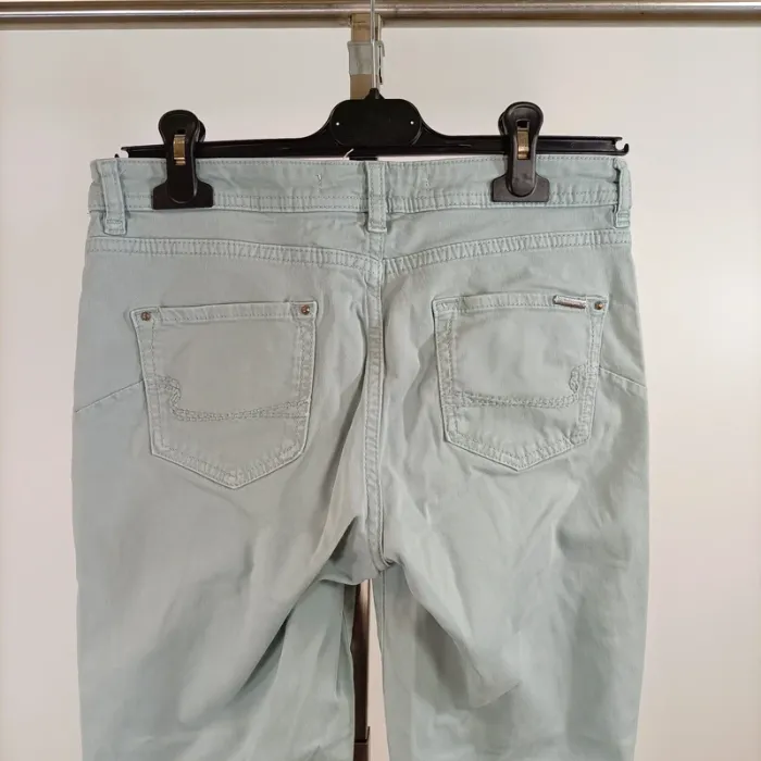 Pantalon slim vert d’eau Sud Express taille 38 coton stretch coupe près du corps A1338 - photo numéro 8