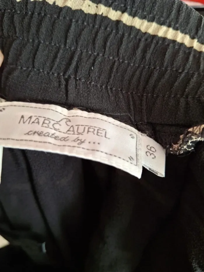 Jupe longue noire beige avec ceinture marc aurel taille 36 S - photo numéro 12