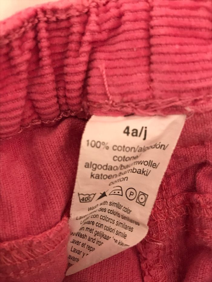 Pantalon velours 4 Ans Rose Fuchsia - photo numéro 4