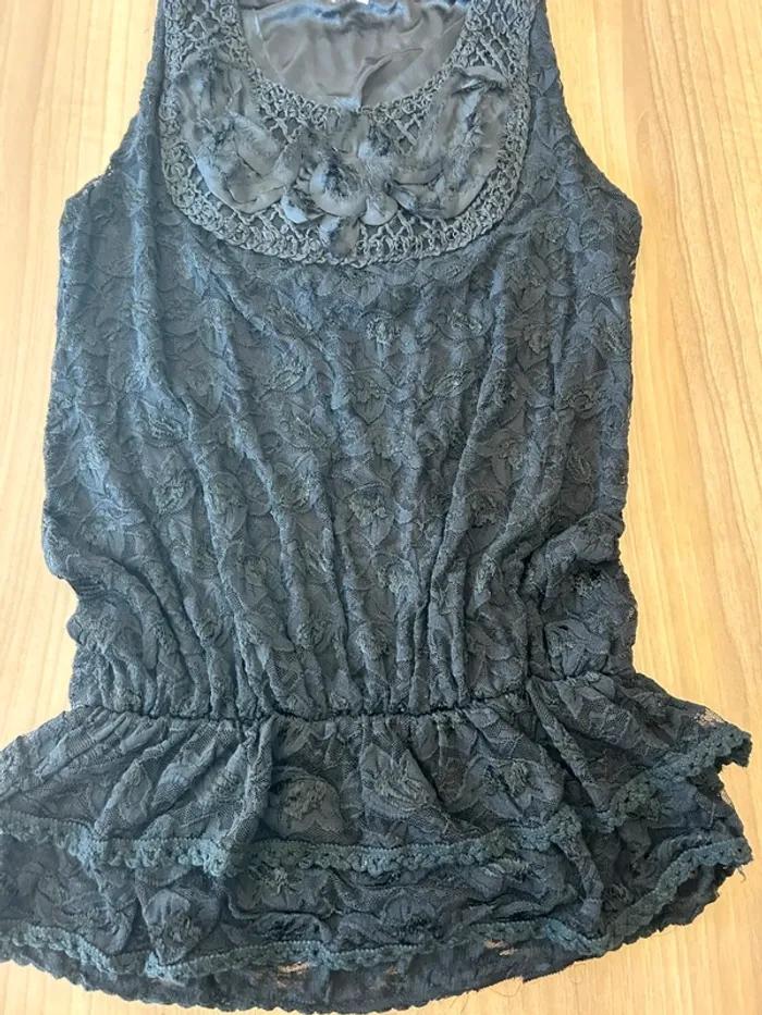 Tee shirt long / tunique noir taille M - photo numéro 2