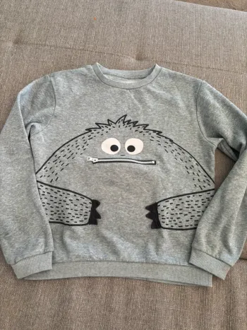 Sweat molleton gris 12 ans