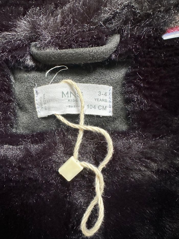 Manteau Perfecto suédine fausse fourrure 3/4 ans mango - photo numéro 4