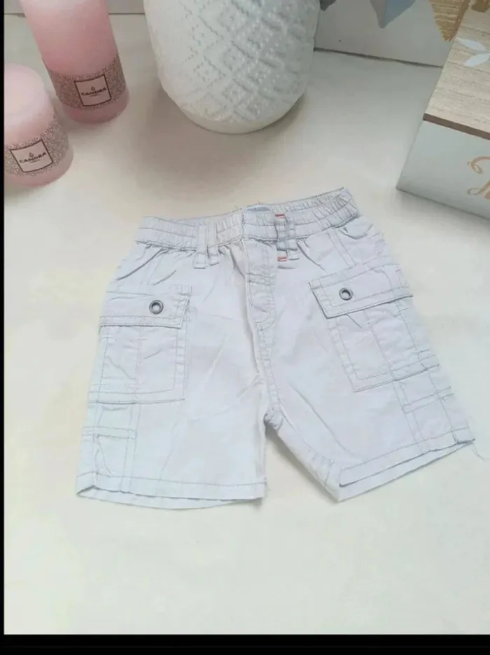 Short gris clair Super U garçon 6 mois