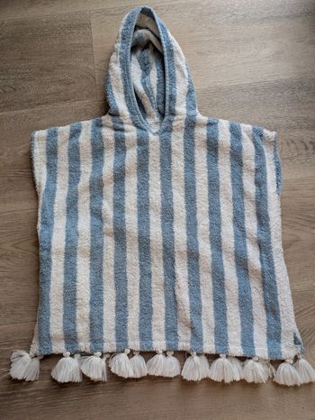 Poncho de bain bébé à rayures bleu Verbaudet