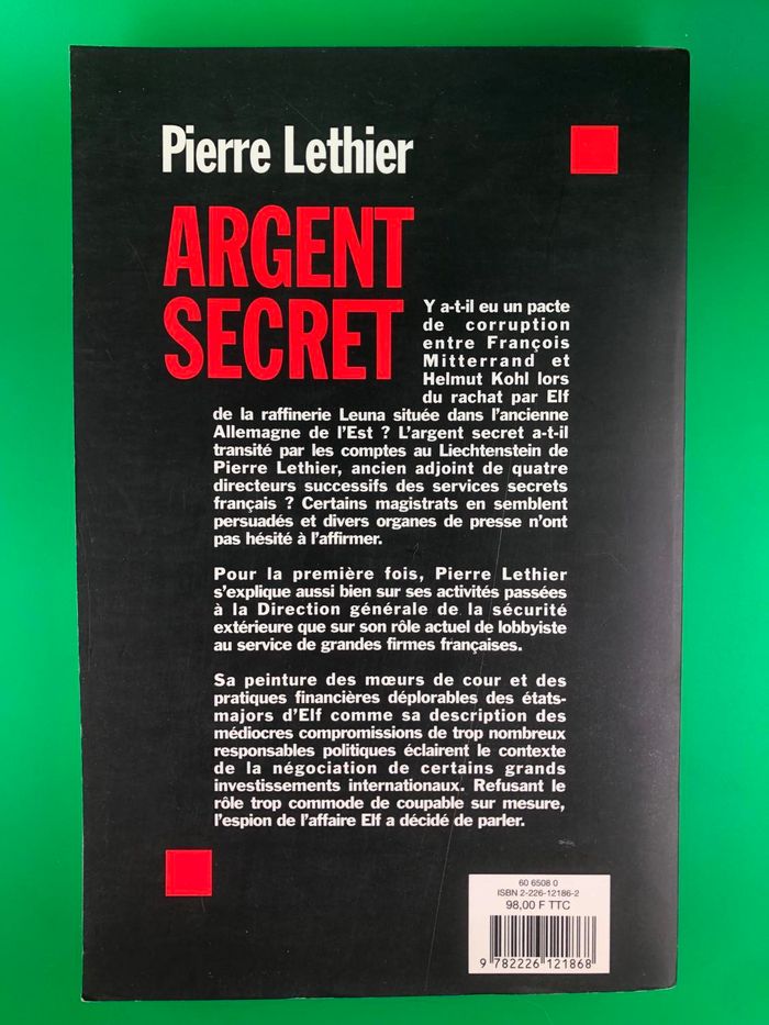 Argent secret : l'espion de l'affaire Elf parle- Pierre Lethier - photo numéro 2