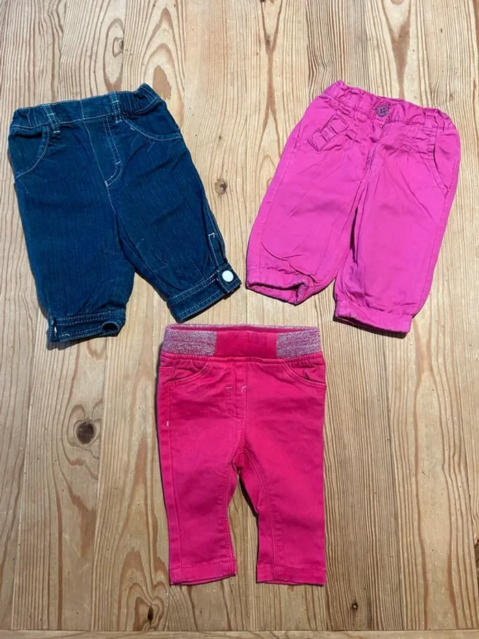Lot de pantalons fille 3 mois