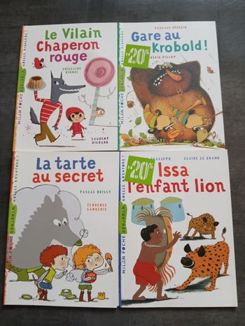 lot de 4 livres de lecture enfant milan neuf 6/7 ans 