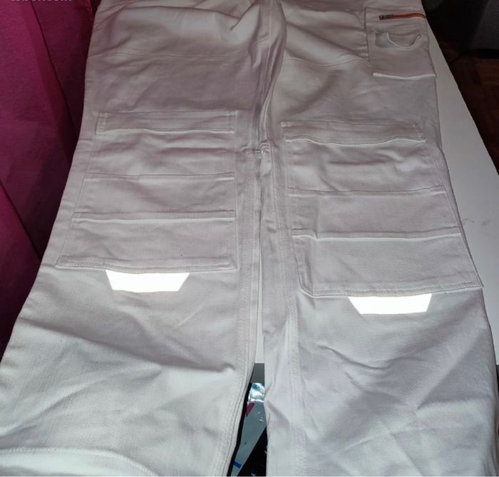 Pantalon blanc de travail 100% coton bio pour homme taille 64, Toil+ Moil - photo numéro 9