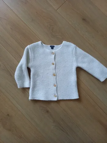 Gilet maille blanc 18 mois