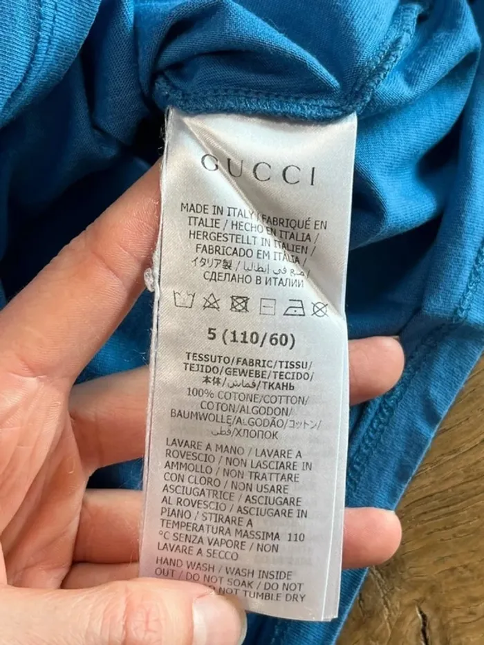 T-shirt bleu et rouge Gucci - photo numéro 4