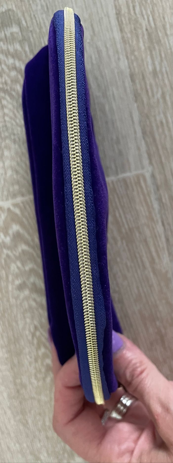Petite trousse maquillage velours violet neuve - photo numéro 2