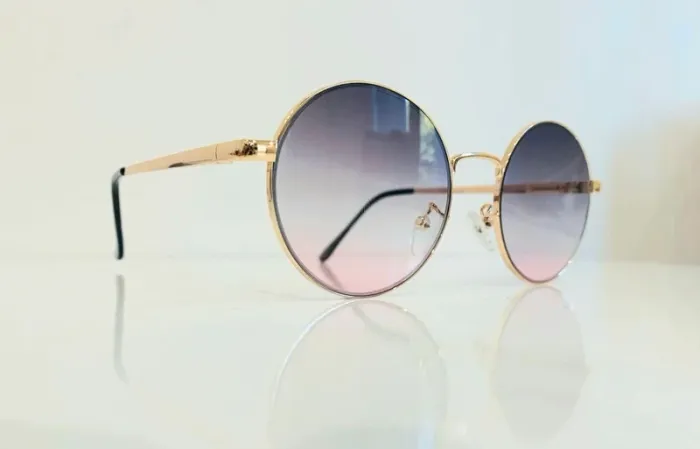 Lunette de soleil mixte ronde dorée verres dégradés uvprotection catégorie 3 - photo numéro 3