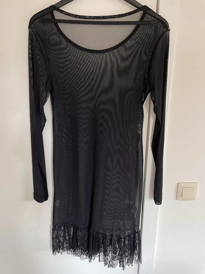 Robe sans manches « Cicero » noire, bleue et rouge + sous-robe manches longues noires taille unique - photo numéro 7