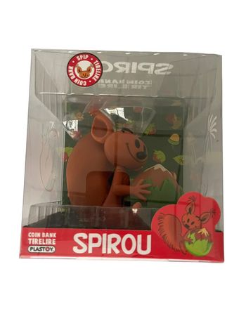 Tirelire Plastoy Spirou écureuil Spip 12 x 12 cm neuf