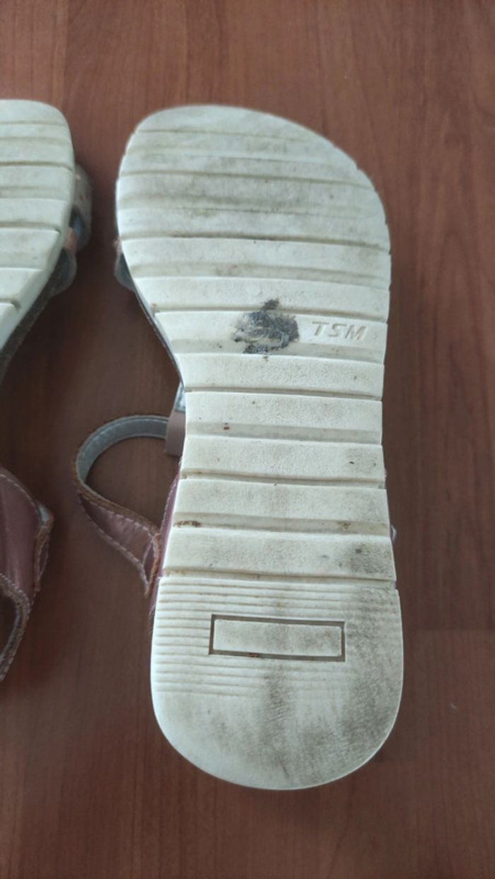 Nu-pieds rose semelle cuir pointure 34 - photo numéro 10