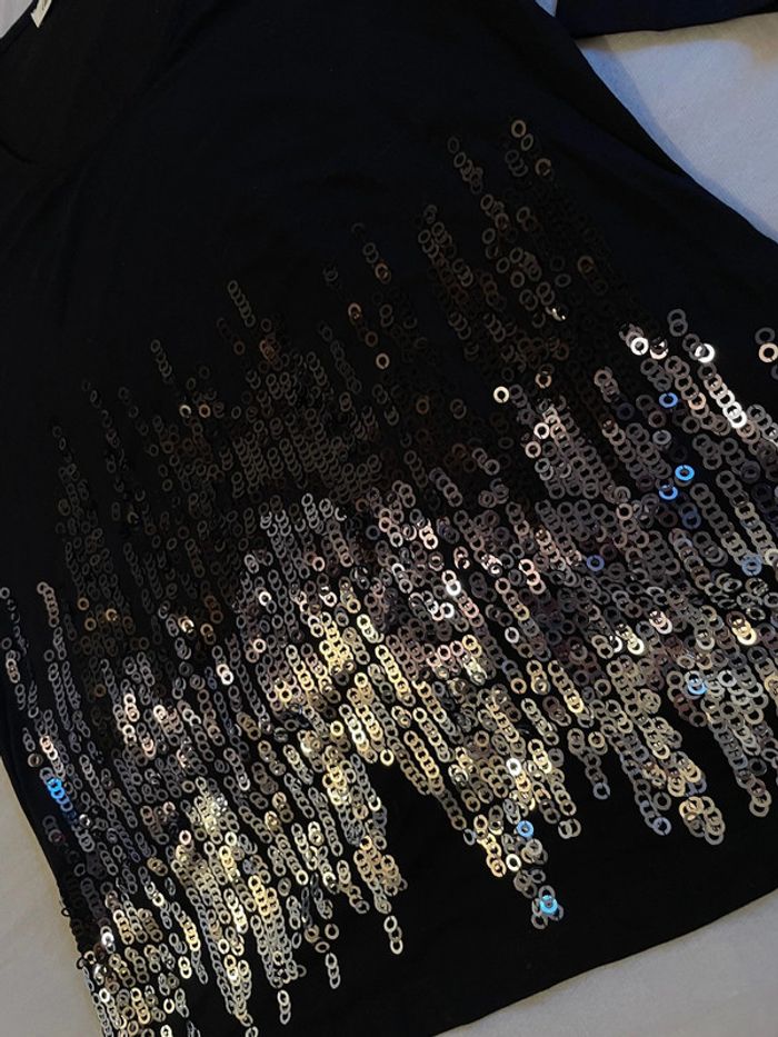 T-shirt noir à sequins Christine Laure - photo numéro 2