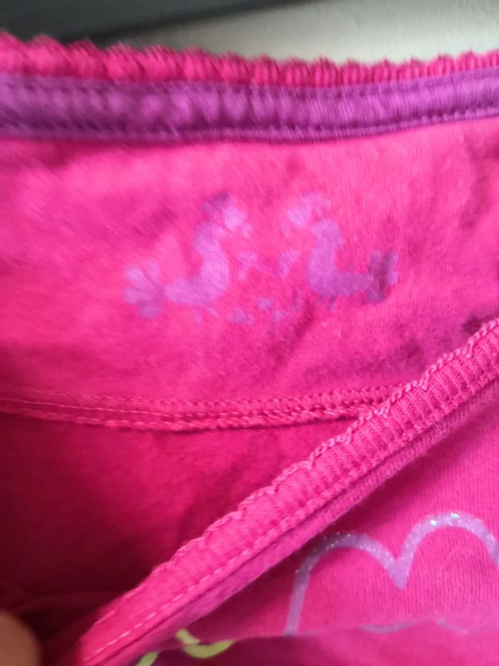 Tee shirt manches longues rose inscription - photo numéro 2