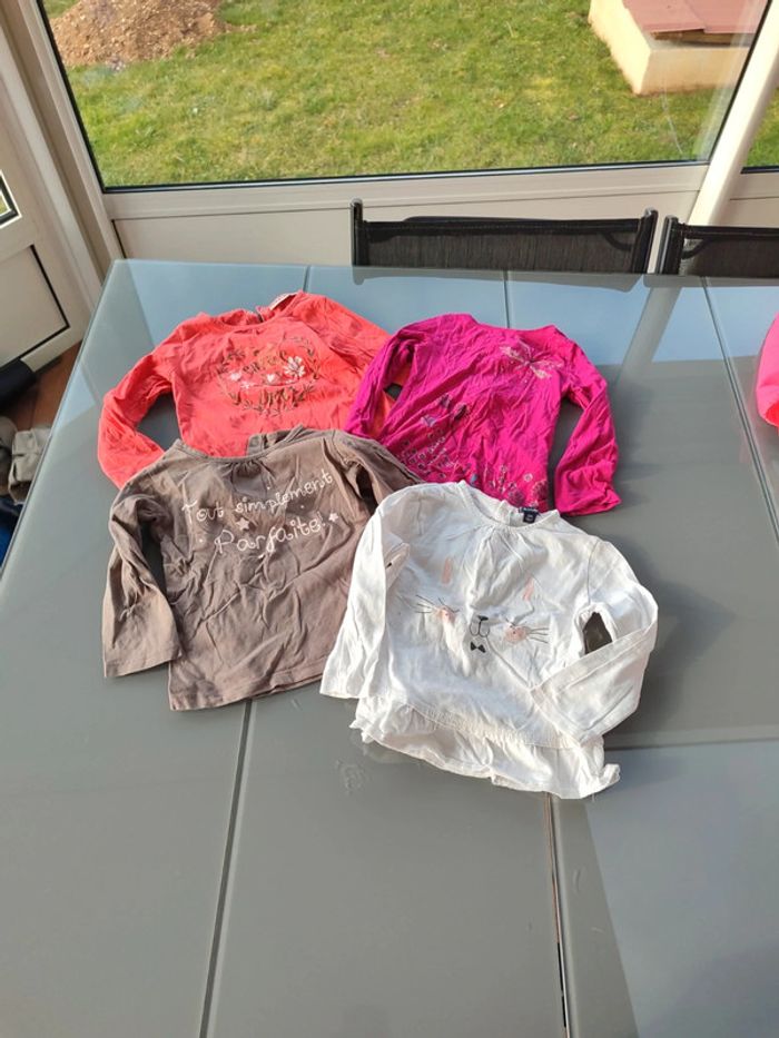Lot t-shirt bébé enfant fille 2 ans