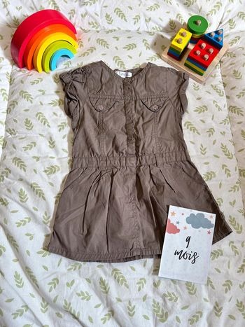 robe manches courtes kaki 9 mois kitchoun