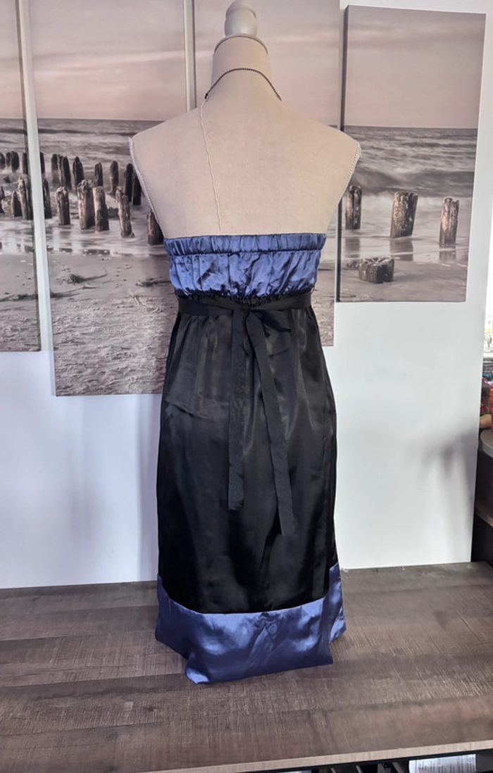 👗 Robe de soirée bustier satiné lila et noire taille 38 M #meimei - photo numéro 6