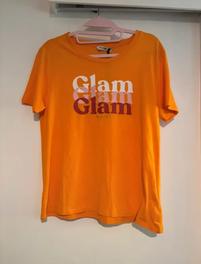 T-shirt femme Kaporal orange Glam – Taille M – Neuf