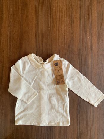 T shirt blanc col Kiabi 12 mois fille