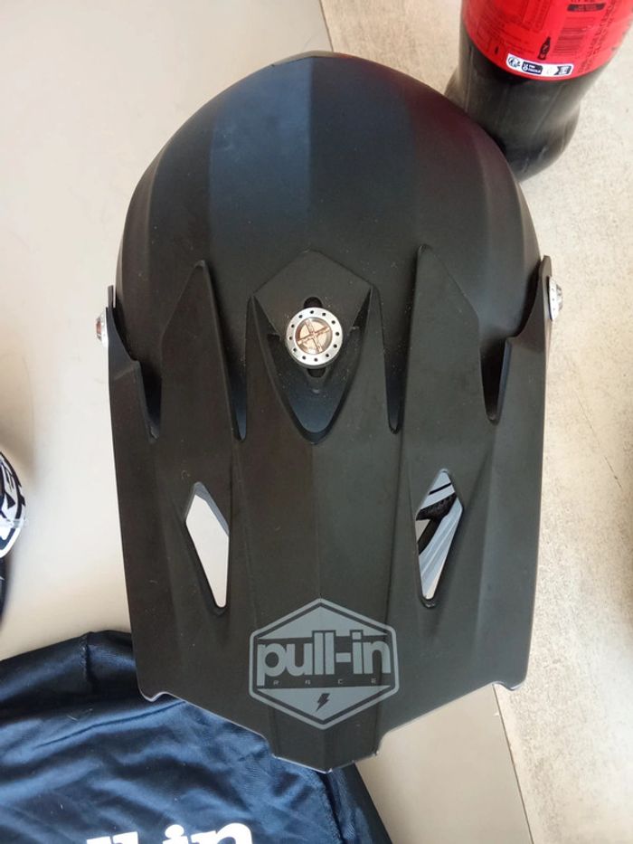 Casque moto enfant pull in race YM 50-51cm avec lunettes kenny - photo numéro 3