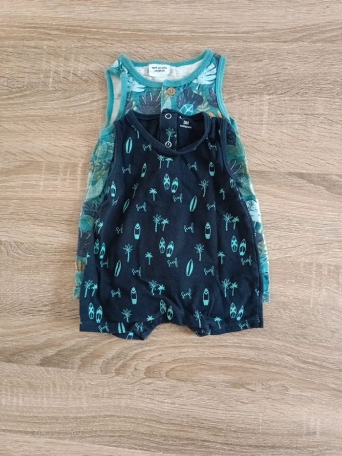Lot de 2 pyjama sans manches 3 mois