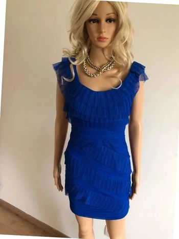 Robe bleue neuve avec volants Morgan taille XS (valeur 85€)