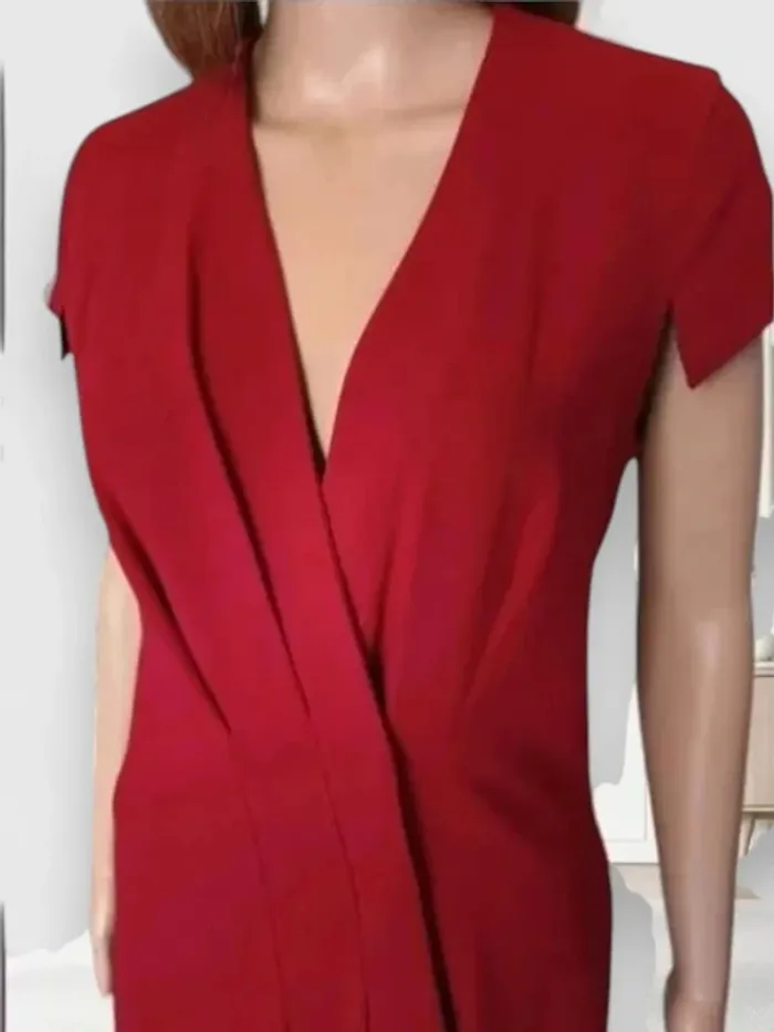 robe midi cache coeur Cottonade paris couleur bordeaux ,avec doublure taille M - photo numéro 7